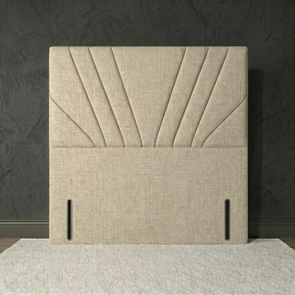 Emerald Stripe Floor Standing Headboard in Almond Coniston