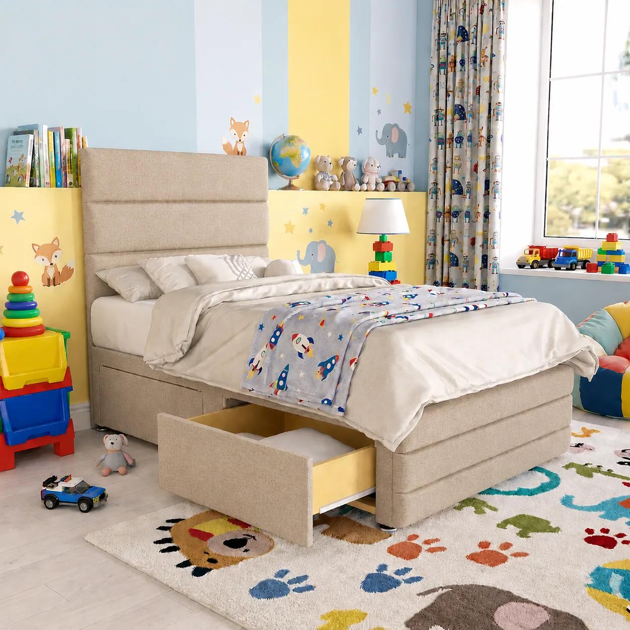 Emerald Luxe Kids Divan Bed in Almond Coniston